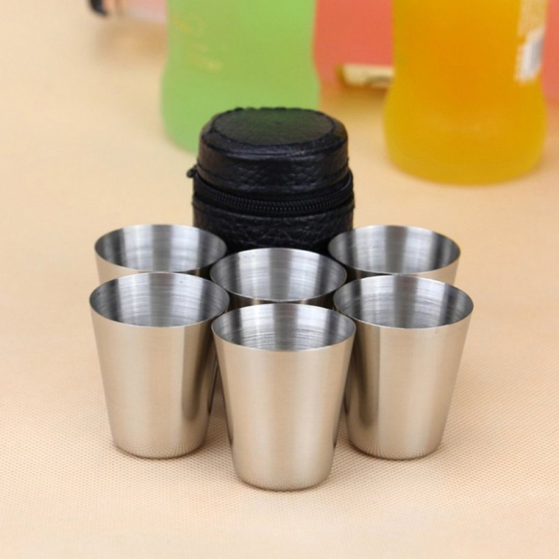Coffee Equipment Camping - 4/6Pcs ถ้วยสแตนเลส MINI Shot แก้วถ้วยเบียร์โลหะถ้วยไวน์แก้วกาแฟชาแก้วนม Camping
