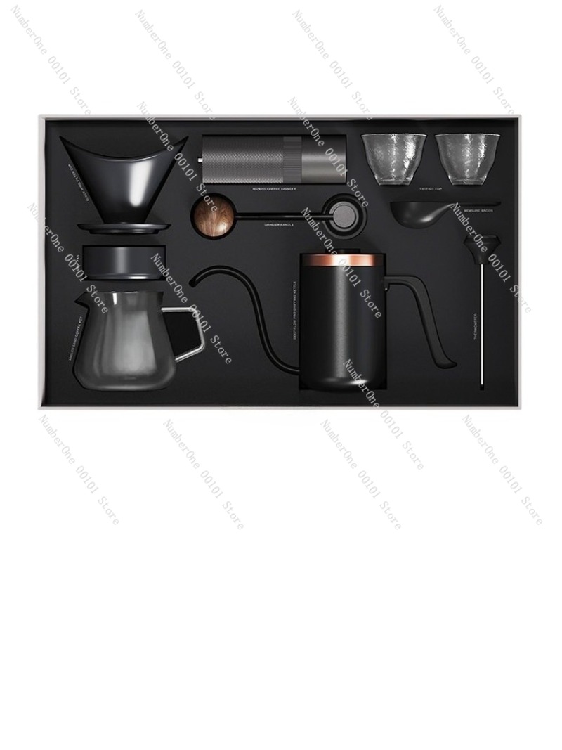 Coffee Equipment Kit - ชุดเครื่องชงกาแฟแบบแมนนวล กล่องของขวัญ พร้อมเครื่องบด แก้วกรอง ชุดกาแฟแบบดริป ครบชุด