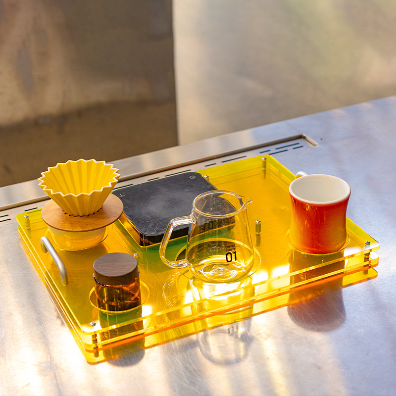 Coffee Equipment Tray - ถาดกาแฟอะคริลิค ใช้สำหรับเก็บอุปกรณ์กาแฟ แท่นโชว์อุปกรณ์แข่งขัน เครื่องชั่งอิเล็กทรอนิกส์ เหมาะสำหรับใช้ในร้านกาแฟ
