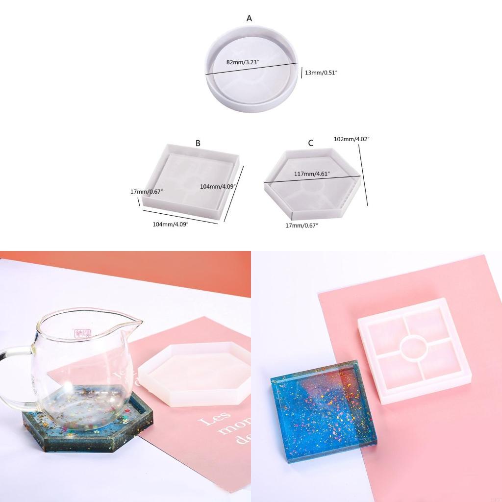 Coffee Equipment Tray - แม่พิมพ์รองจานรองแก้วอีพอกซีเรซิน 195C ใช้ทำจานรองแก้วอาเกตเทียม