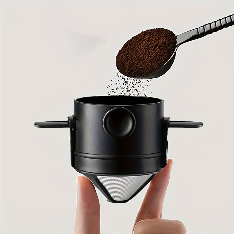 Coffee Equipment Camping - ที่กรองกาแฟแบบพกพาตัวกรองเครื่องชงกาแฟแบบใช้ซ้ำได้ตัวกรองขนาดเล็กพับได้ไร้กระดาษสำหรับการเดินทางตั้งแคมป์
